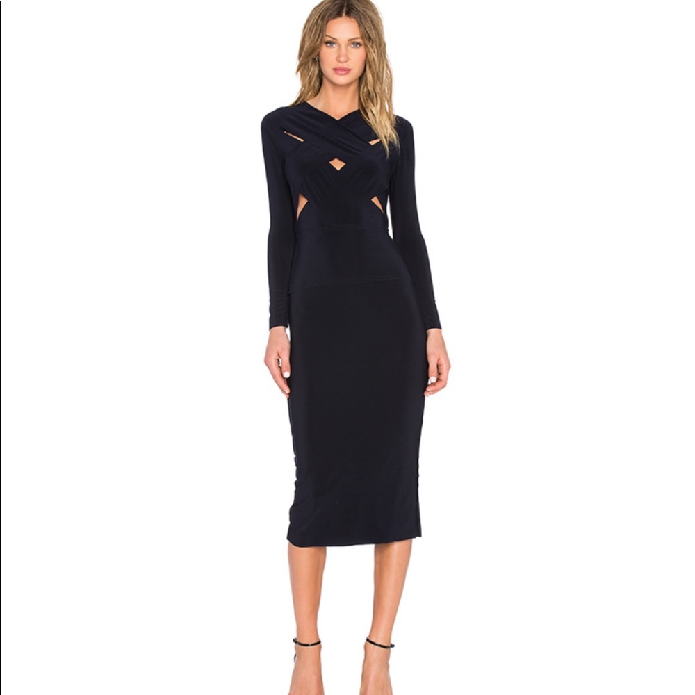 Norma Kamali midnight criss cross dress